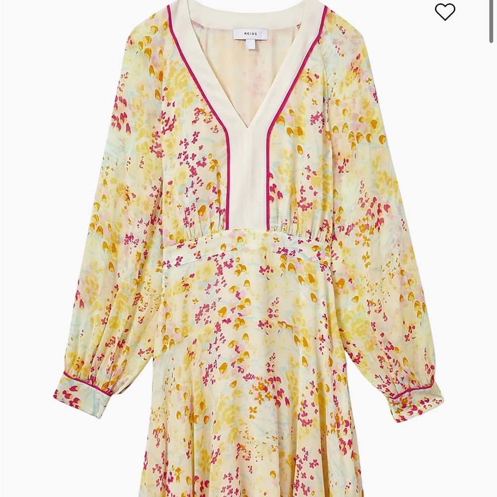 Reiss “Molly”  Floral Dress with Pink and Yellow Accents